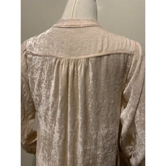 CP Shades X Free People Jacey Pink Velvet V-neck Silk Blend Tunic Dress XS $268 - Picture 9 of 11